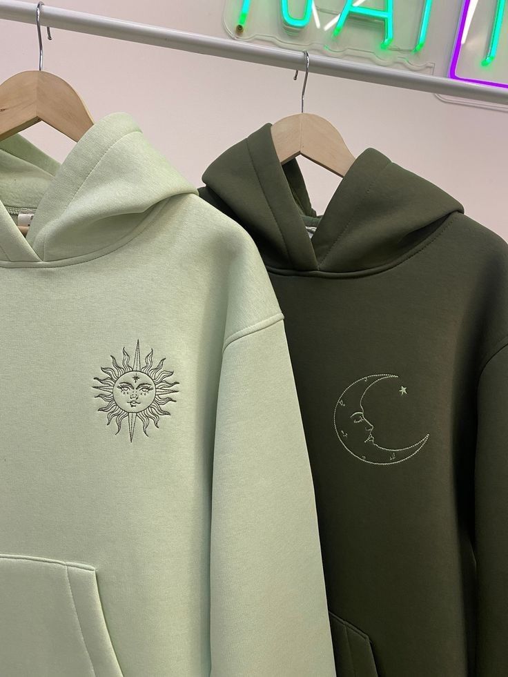 Sun & Moon Embroidered Hoodie Set